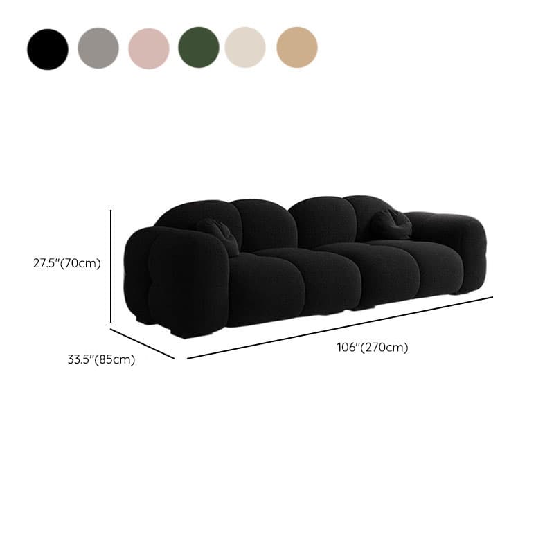 Trendy Solid Color Stain Resistant Loveseat in Grey/Emerald Green/Beige with Arm, Seats 2 with 2 Pillows - image 22