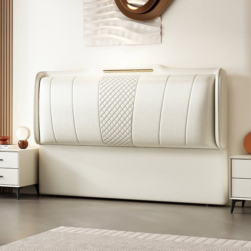 Art Deco Style Panel Headboard in Pine Wood with No Distressing, Rectangle Shape for King/Queen/Full Bed, Featuring Sponge Upholstery and Standard Height - image 5