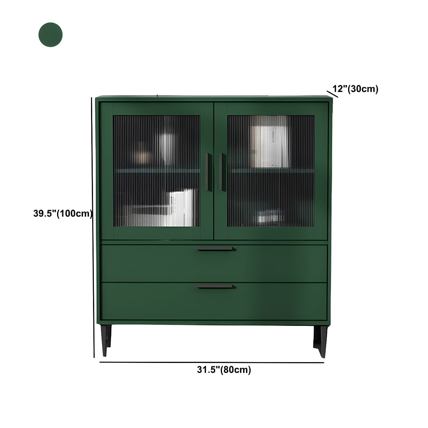Contemporary Wooden Accent Cabinet with Glass Door and 2 Drawers - image 17