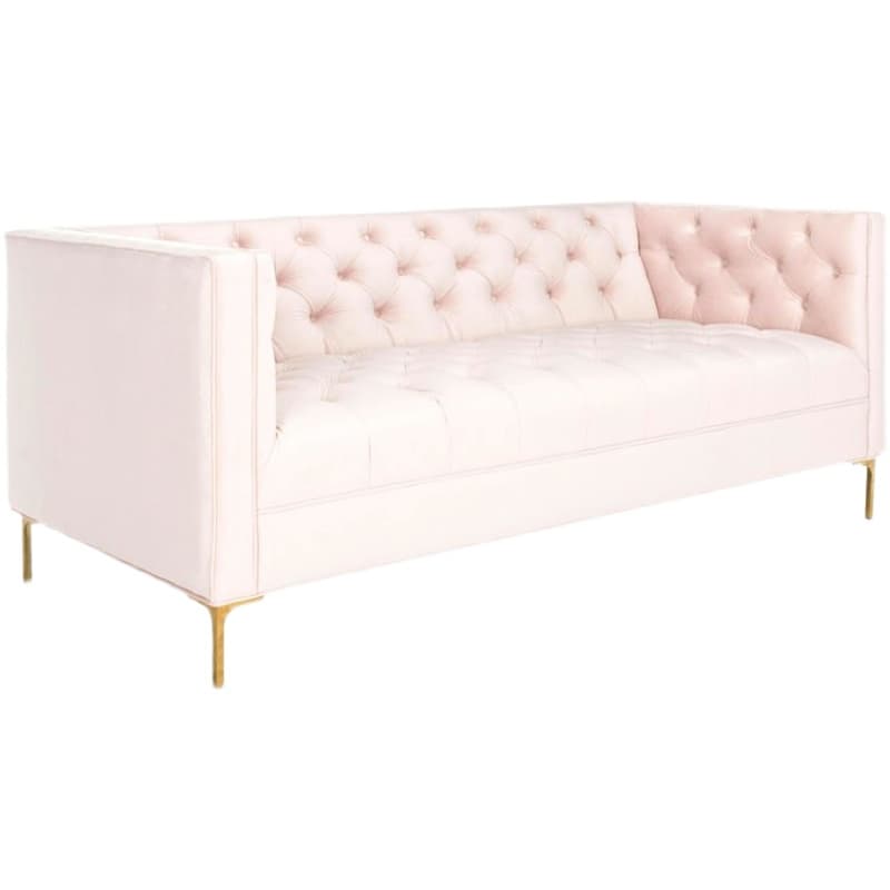 Button-tufted Straight/L-Shape Horizontal/Left Hand Facing Sofa Chaise/Sofa Couch in Rose with Tufted Back - image 3