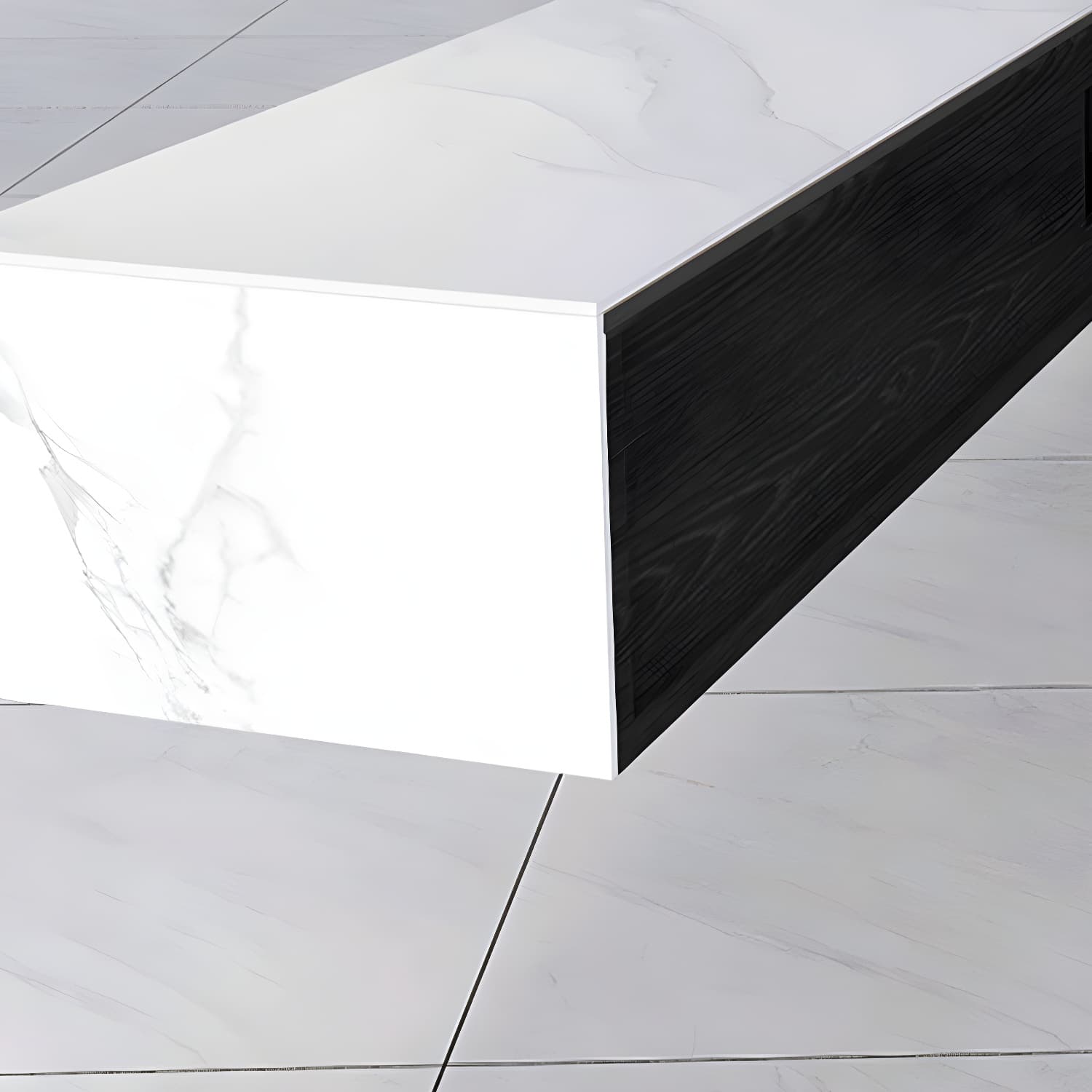 Modern TV Media Stand Stone Wall-mounted TV Media Console with Drawers - image 9