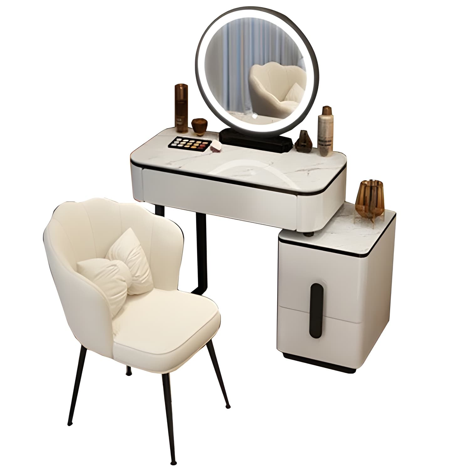 Lighted Mirror Make-up Vanity Luxurious Dressing Table Stool Set - image 15
