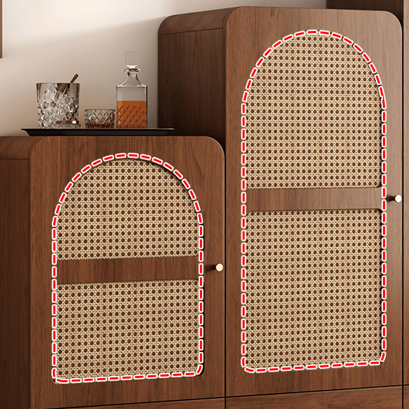 Simple Rectangular Accent Cabinet with Storage, Engineered Wood Countertop, Pull Knobs, Auburn Top, and Soft Close Drawer - image 7