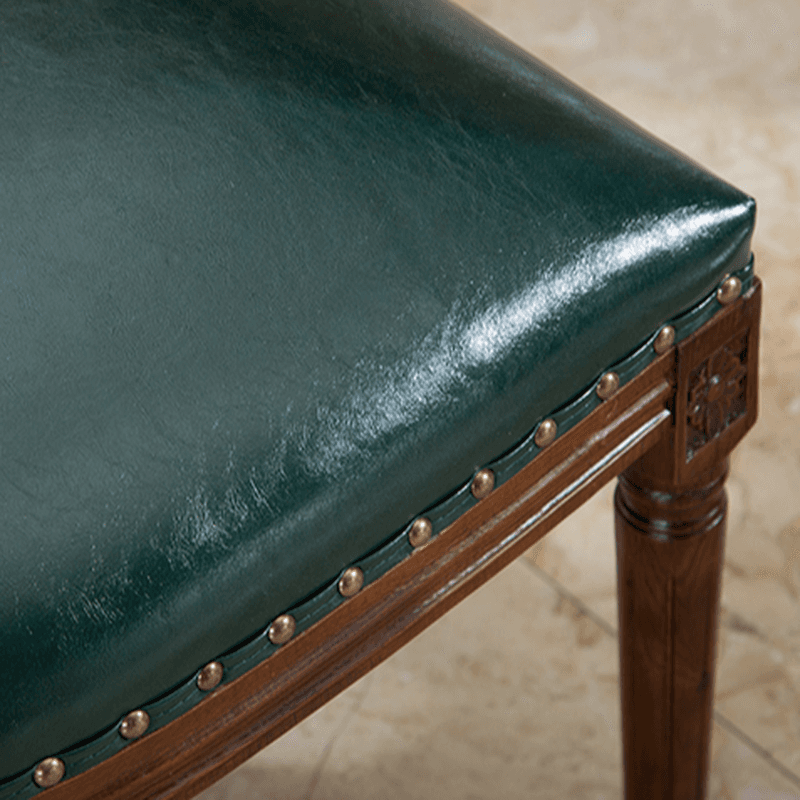 French Sturdy King Louis Back Upholstered Arm Chair/Side Chair with Nailhead Accent, Foot Pads and Weathered Wood Base - image 25