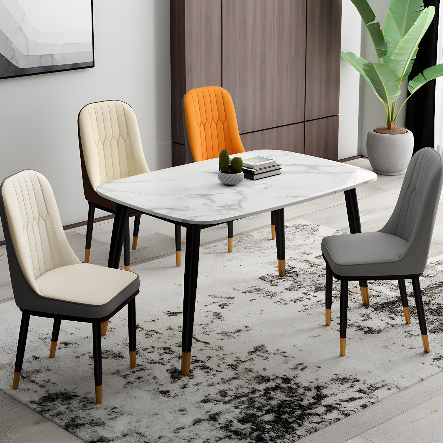 Modern Dining Room Armless Parsons Faux Leather Dining Side Chair - image 21