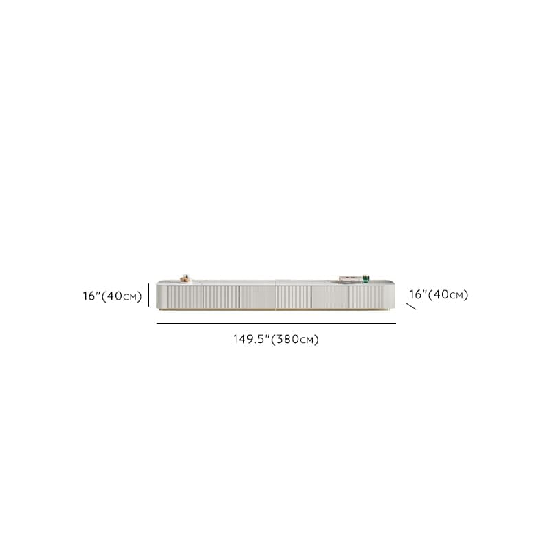 Simple Chalk Sintered Stone Rectangular TV Stand with 6-Drawer/4 Drawers/3-Drawer & Cable Management - image 12