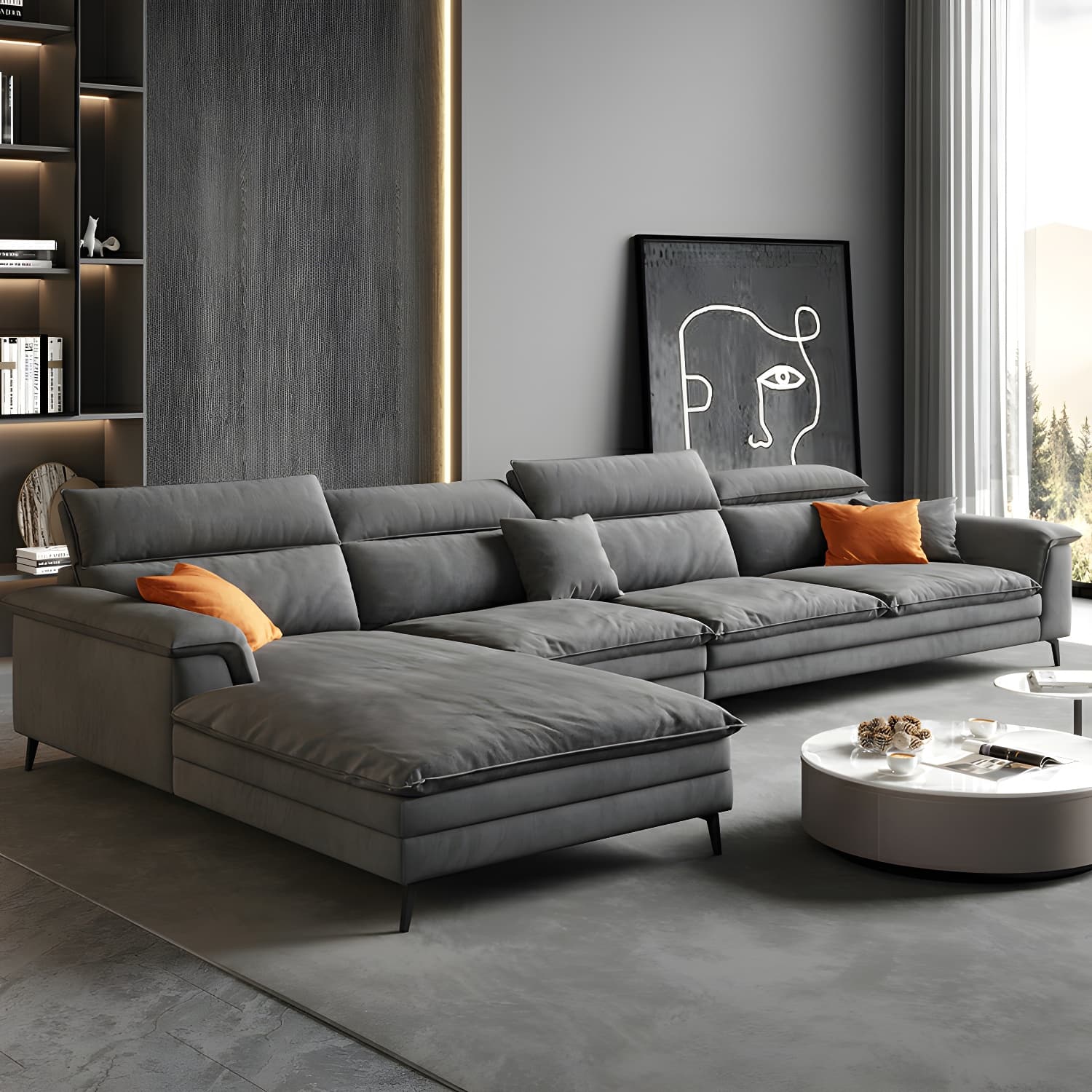 Tech Flannel Upholstered Modular Sectional Sofa in Assorted Colors