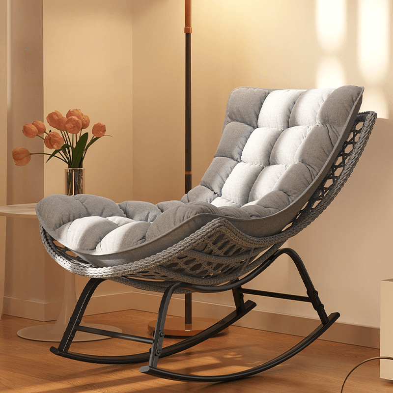 2 Piece Set/1 Piece Set Cushioned Rocking Chair with Ottoman in Resin with Rear in a Modern Simple Style - image 12