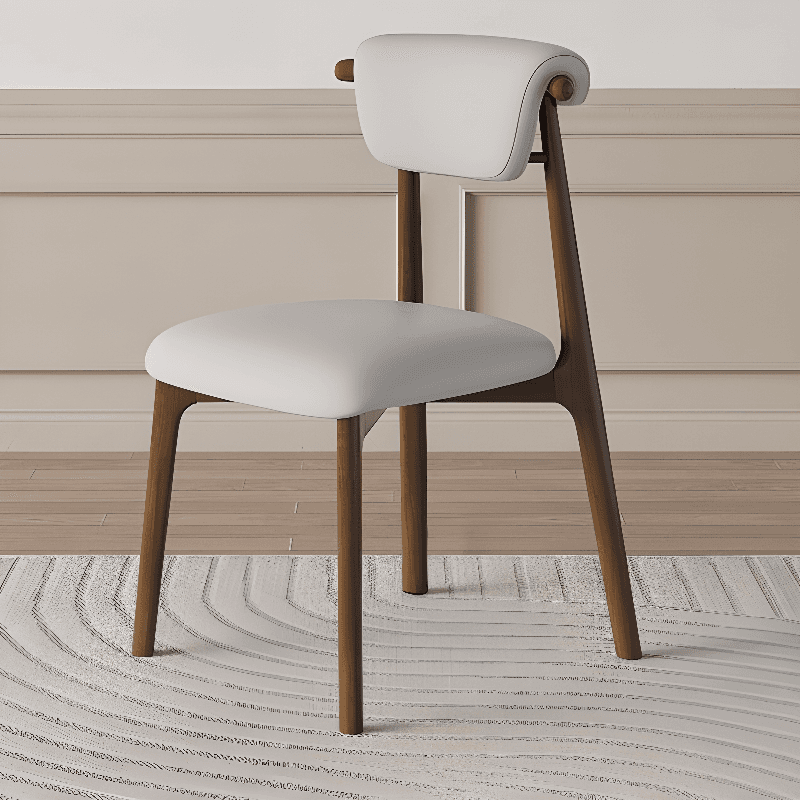 Casual Side Chair in Vinyl Leather with Wood Legs, Low Back, Framed and Balanced - image 4