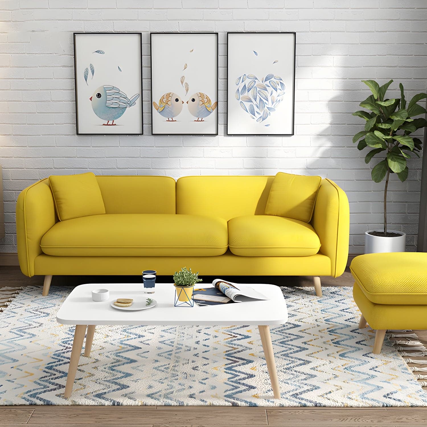 Modern Linen Tuxedo Arm Standard Sofa with Bolster Pillows for Living Room - image 12