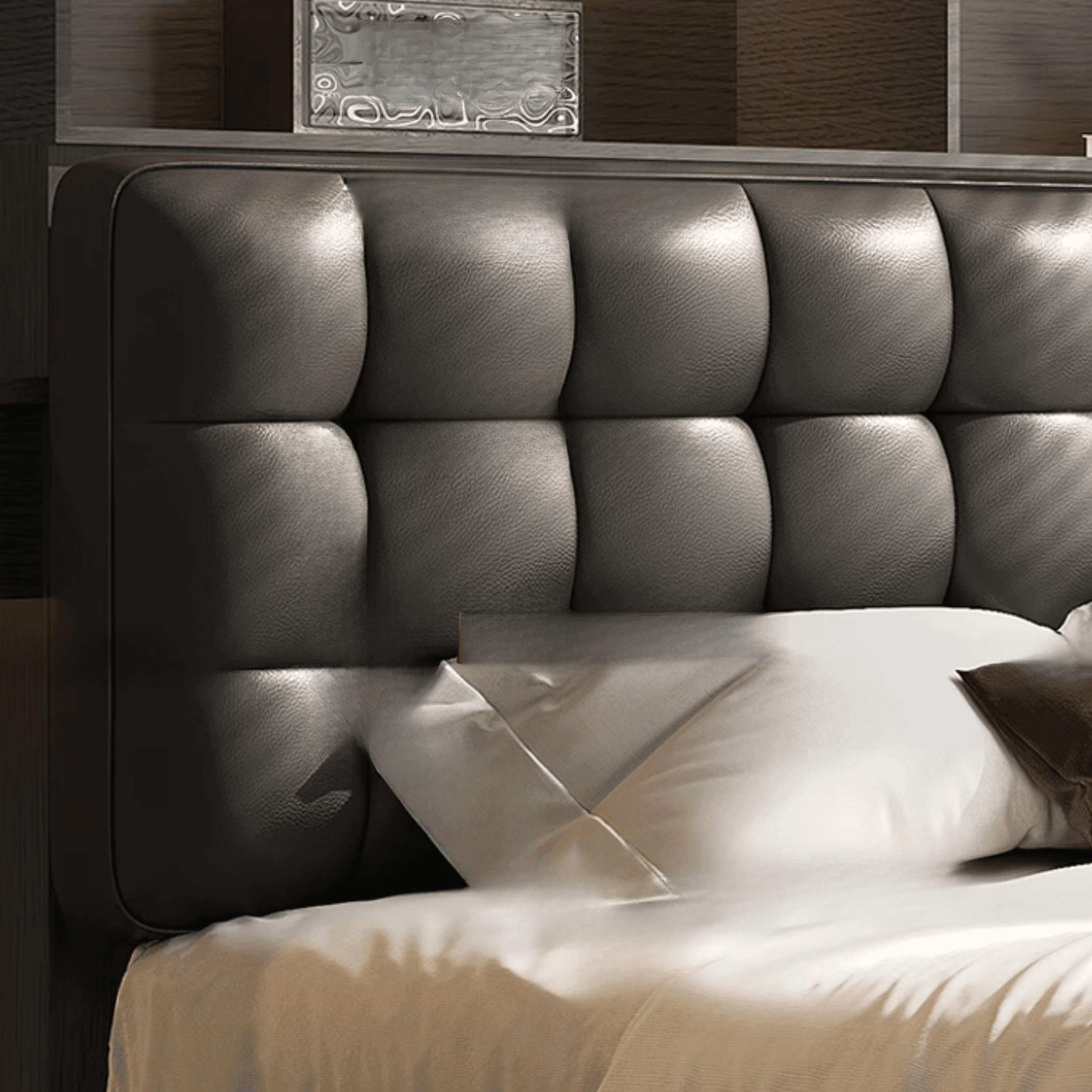 Solid Color Storage Bed with 3 Storage Boxes, Button-tufted Pine Wood Frame for Living Room - image 7