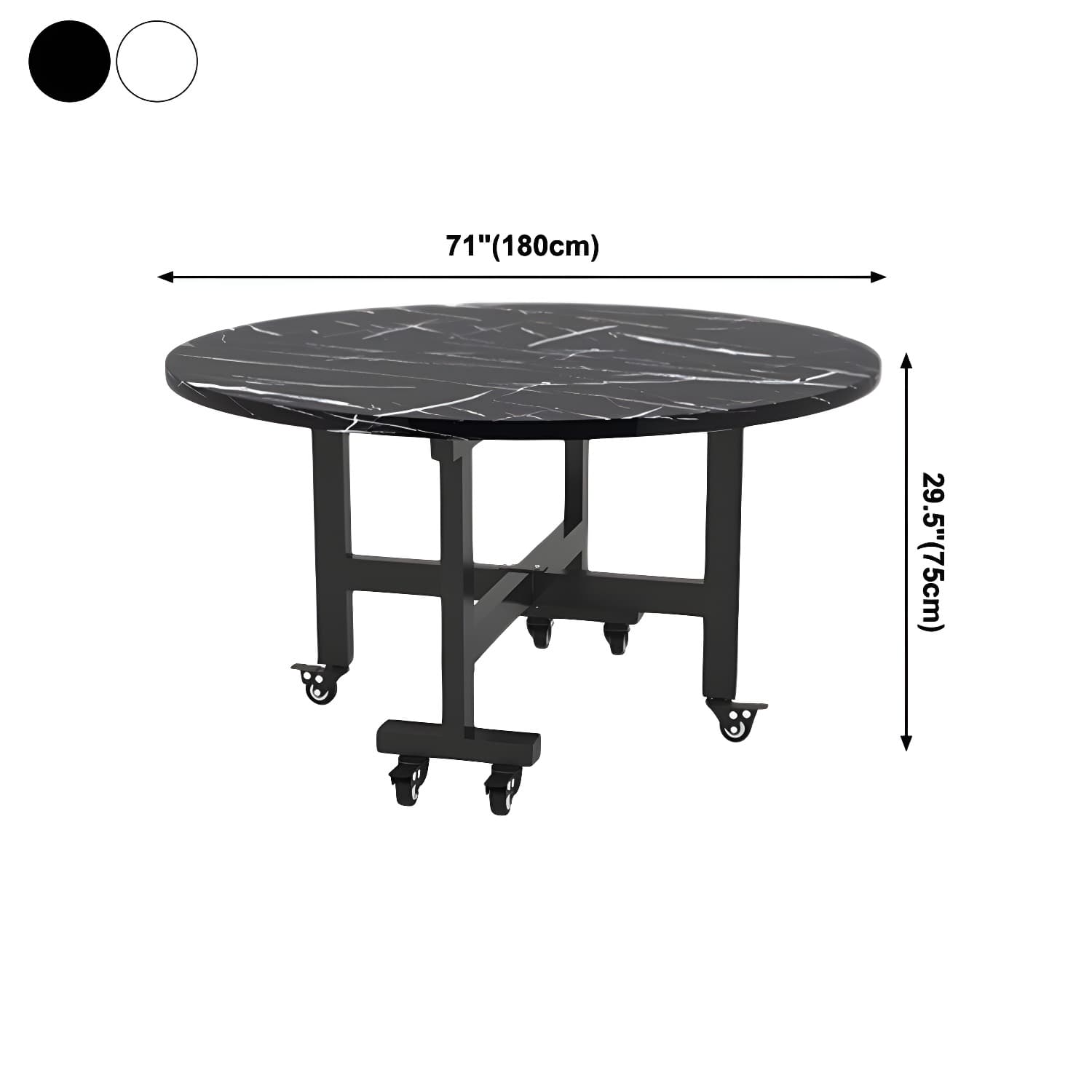 Mid-Century Round Shape Table MDF Folding Standard Dining Table for Kitchen - image 14
