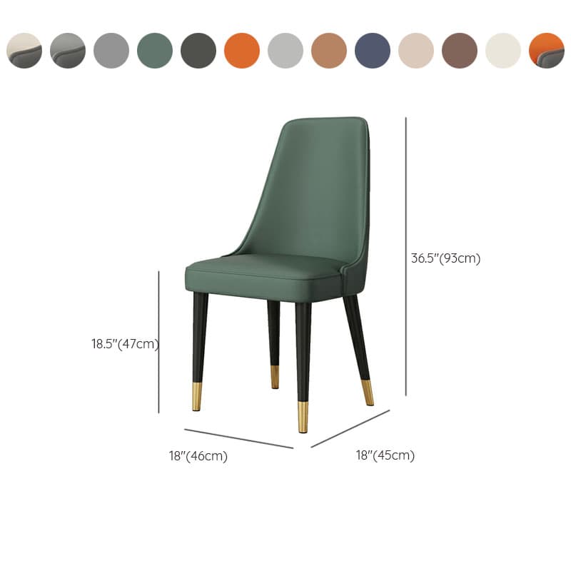 Mid-Century Modern Armless Faux Leather Kitchen and Dining Side Chair in Parsons Style - image 24