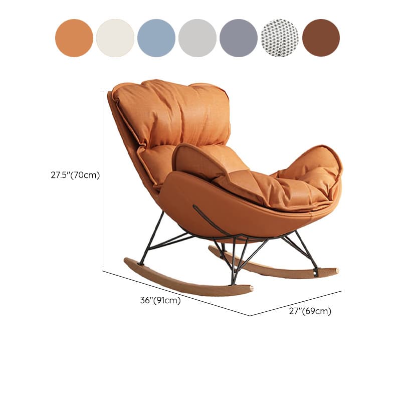 Modern Faux Leather Upholstered Rocking Chair with Stain and Water Resistance for Ultimate Comfort - image 15