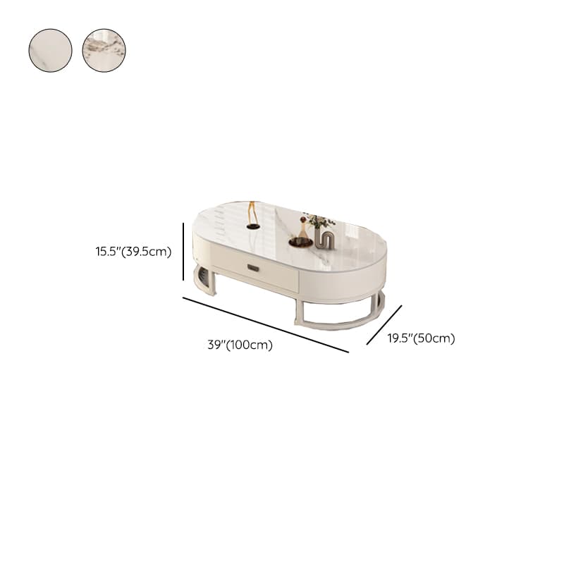 Elliptical Accent Table with Dual-base and Rawhide Upholstery - image 12