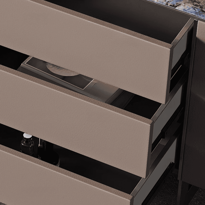 Vanity Set in Tan with 7 Drawers, Scalable and Push-Pull Features - image 8