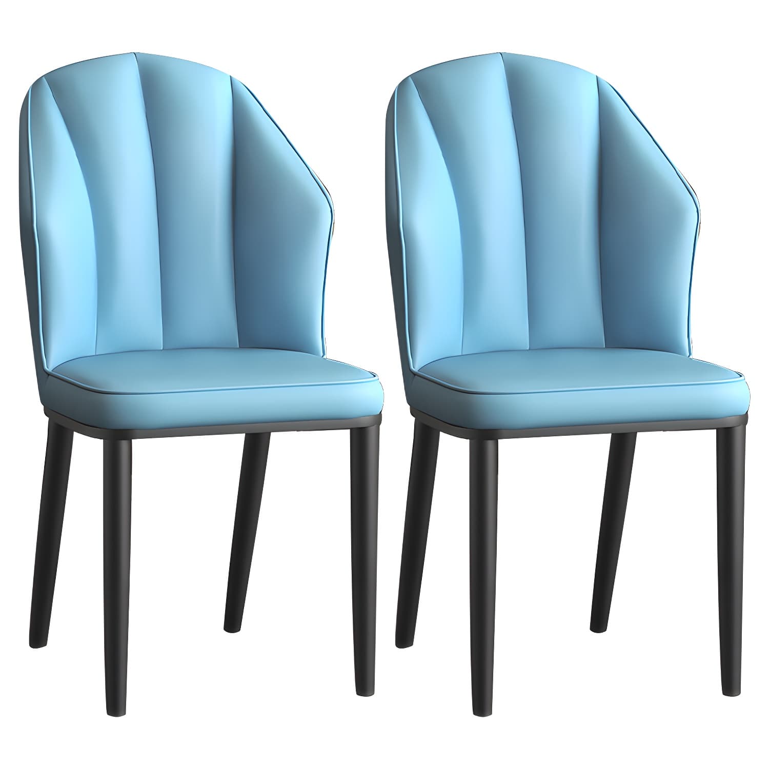 Glam Metal Dining Room Chairs Armless Upholstered Side Leather Chairs for Restaurant - image 5