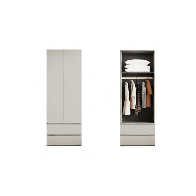 Cream Trendy Reclaimed Wood Wardrobe Armoire with Soft Close Drawer, Soft Close Door, Interior Shelves, and Clothing Rod - image 25