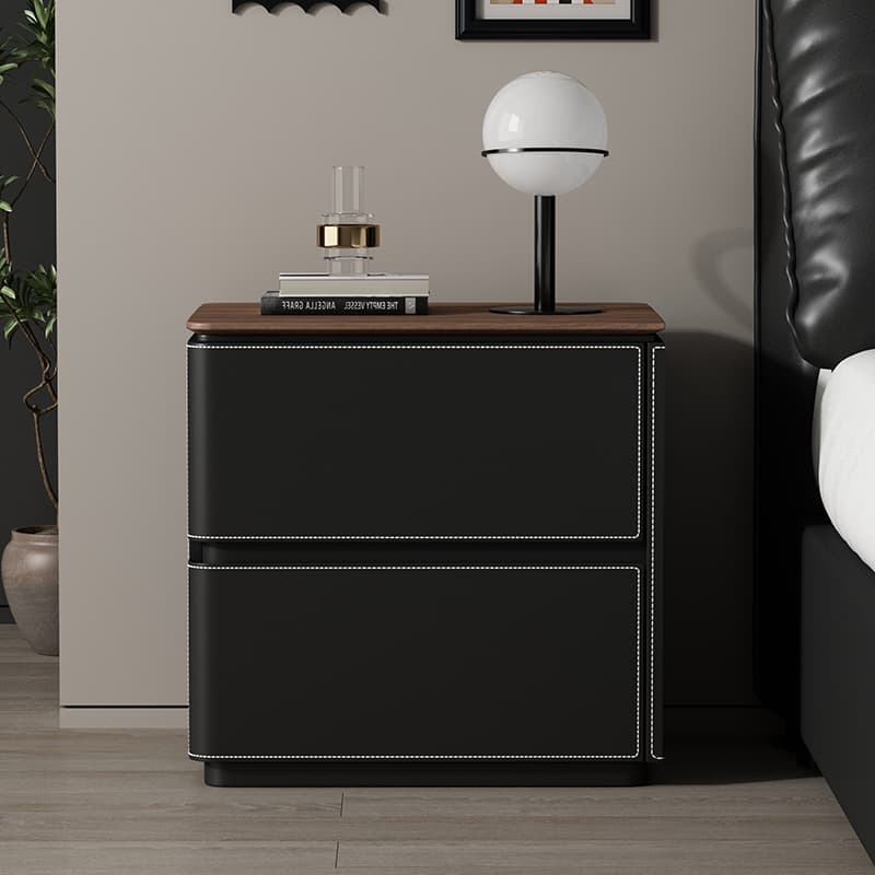 Organic Modern Nightstand With Drawer Organization featuring 2 Drawers and Composite Wood Countertop