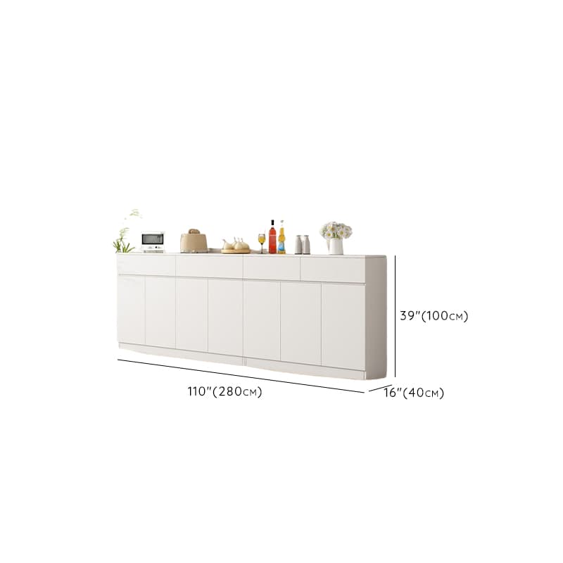 Modish Rectangle Timber Chalk Accent Cabinet with Cupboard & Storage Drawer - image 18