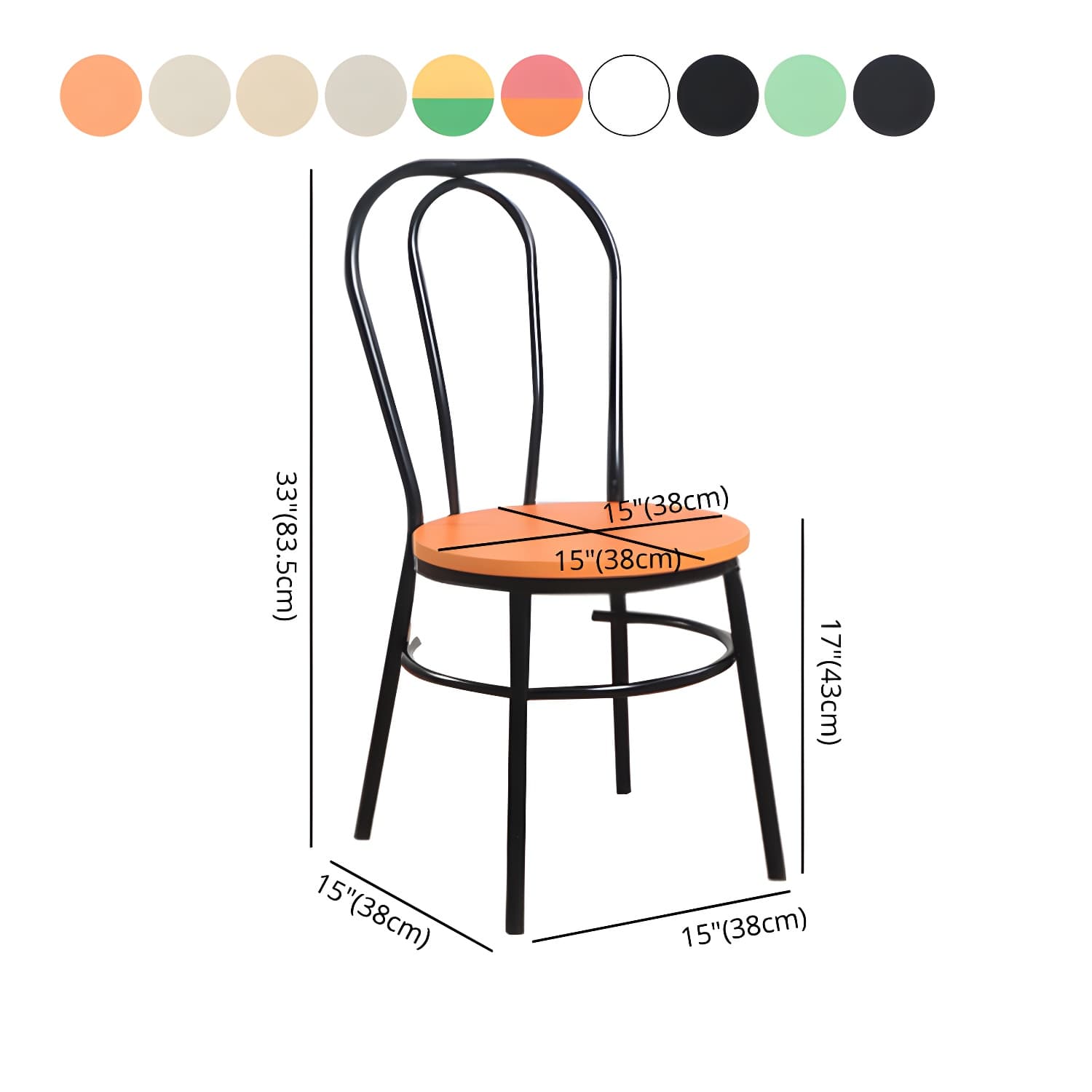 Contemporary Metal Dining Room Chairs Open Back Dining Armless Chair for Home Use - image 18