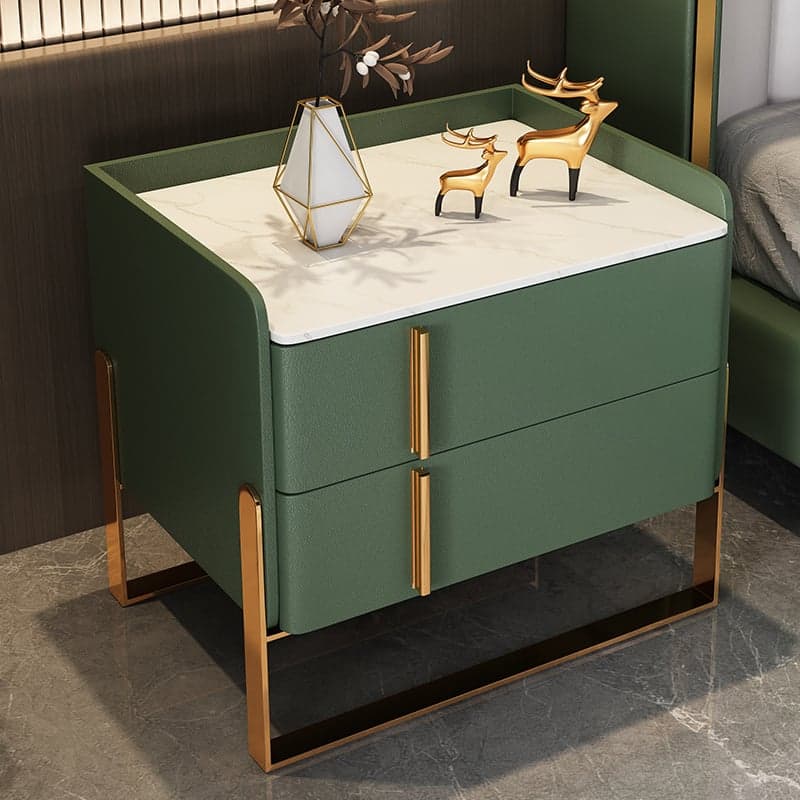 Nightstand With Drawer Organization with Leg, 2 Drawers and Stone Counter Top in a Casual Style - image 6