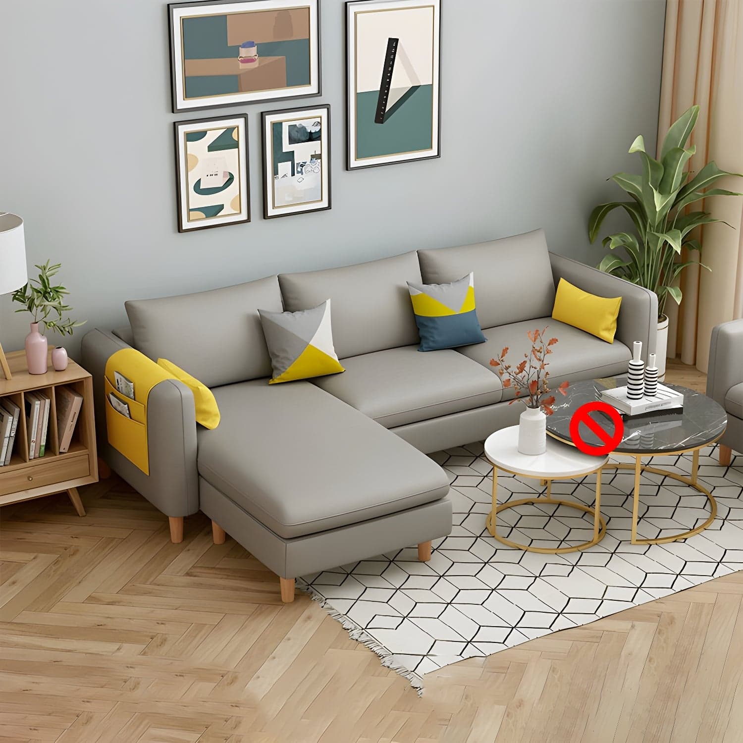 Modern Wooden Frame L-Shaped Sectional Sofa Chaise in Small Size with Storage Included - image 7