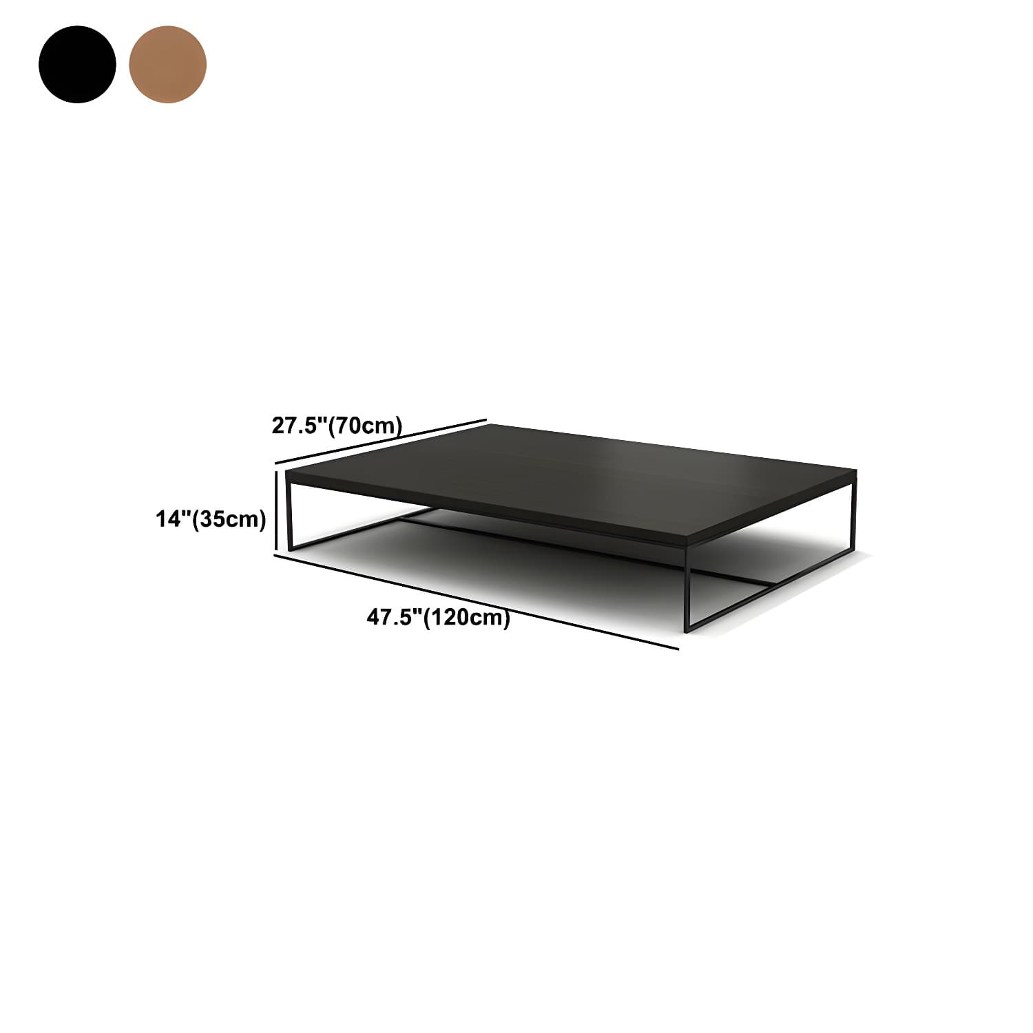 North European Wood Coffee Table Rectangle Frame Cocktail Table - image 16