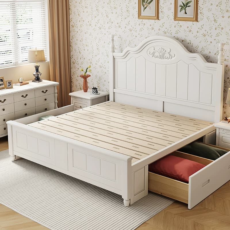Modern Simple Style Natural Solid Wood Bed Frame with 4 Legs for Bedroom - image 5