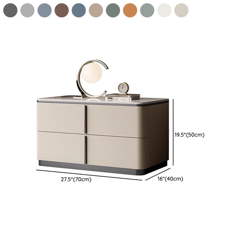 Modish Drawer Storage Bedside Table with 2 Drawers and Sintered Stone Countertop - image 19