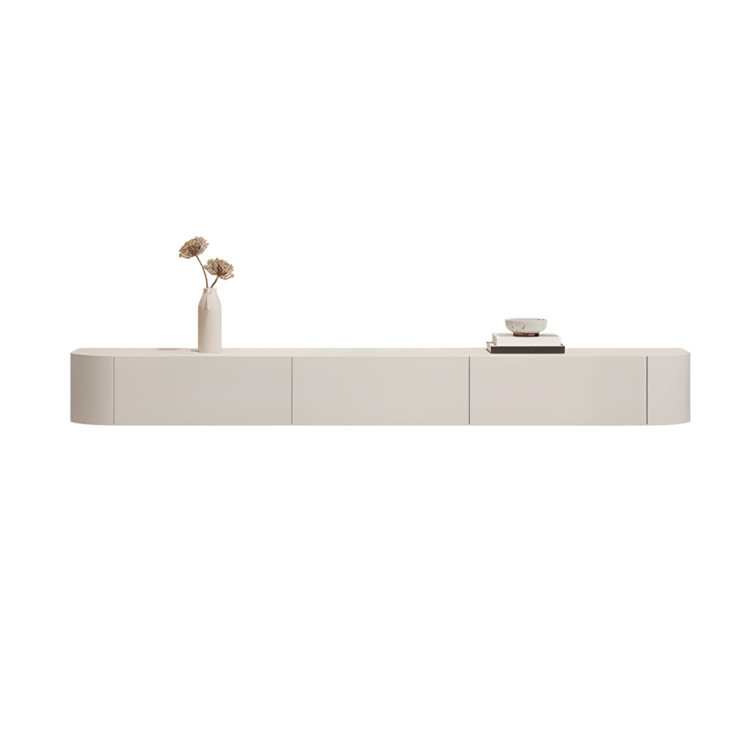 Contemporary Media Console Wall-mounted TV Stand Console with Drawers - image 5