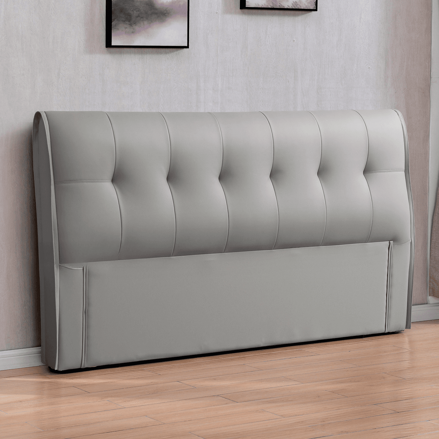 Simplistic Style Panel Headboard with No Distressing, Piled Tufted Rectangular Design for King/Full/Queen Bed, Featuring Sponge Upholstery and Standard Height - image 6