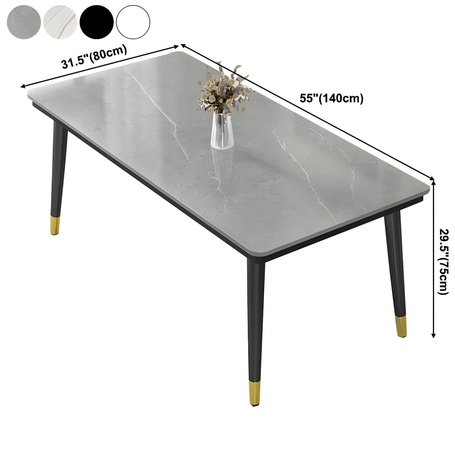 Industrial Standard Rectangle Shape Dining Table Sintered Stone Top Dining Table for Kitchen - image 15
