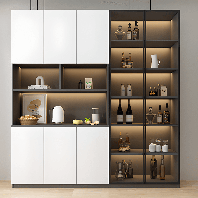 Two Toned Unclosed & Self-supporting Wide Sideboard with 2 Shelves & Benchtop - image 12