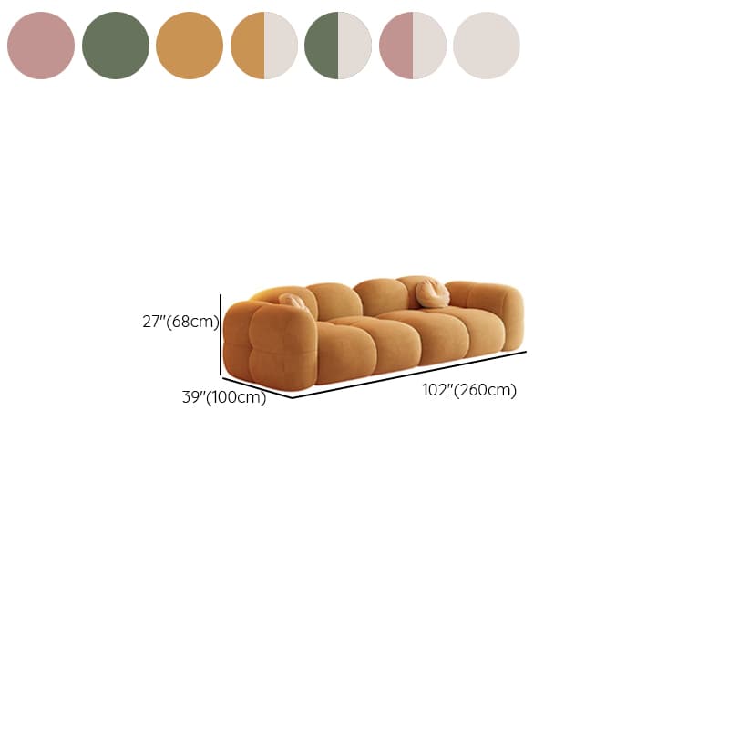Modish Solid Color Scratch-durable Standard Sofa in Blush/Sage/Ivory for 4 Person/Seats 5/Seats 6 with 2 Pillows - image 12
