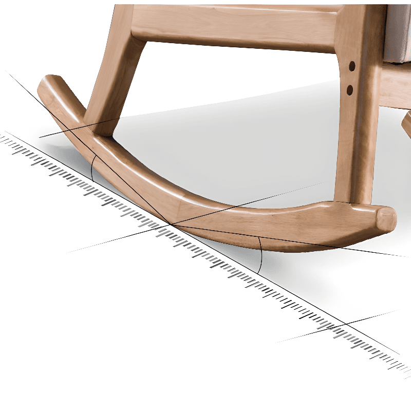 Modern Simple Style Wood Rocking Chair Couch with Cushioned Upholstery & Track Arm - image 10