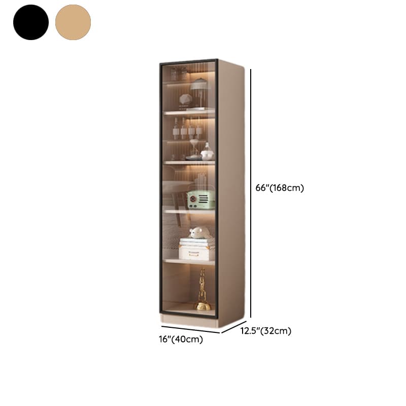 Simple Rectangular Standalone Accent Cabinet with Closet, Laminate Countertop, Glazed Door, and Sand Top - image 13