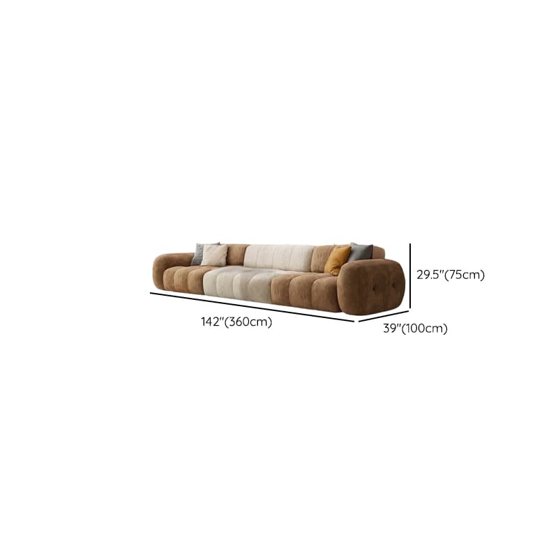 Channel Back L-Shape/Straight Right Hand Facing/Horizontal Sofa Recliner/Sofa Couch in Brown/Beige with Concealed Support & Pine Wood Frame for Living Room - image 21
