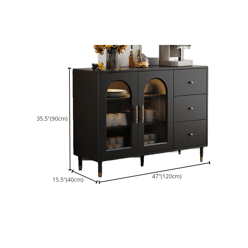 Standalone Accent Cabinet in Black with Glass Door, Alterable Shelf and Illuminating, Soft Close Drawer and 1 Cabinet/2 Cabinets in a Casual Style - image 11