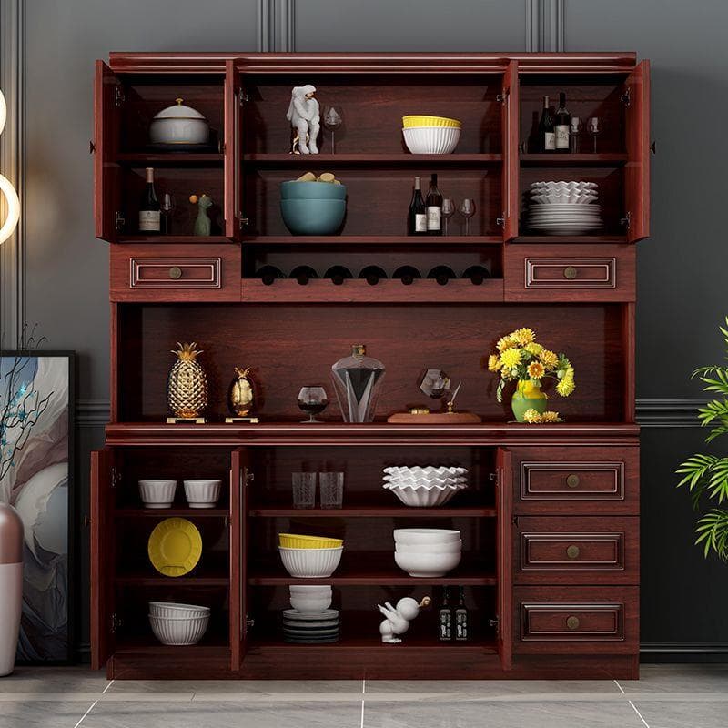 Unattached Microwave Storage Cabinet with Wine Storage Unit - image 5