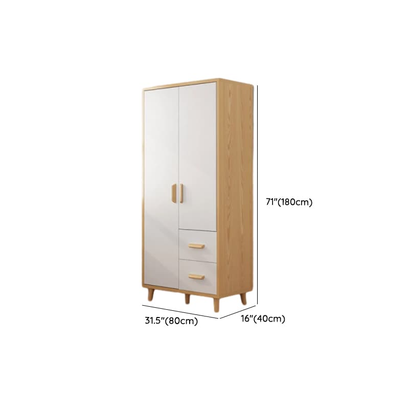 Natural Finish Self-supporting 2-Drawer Wardrobe in Solid and Manufactured Wood - image 10