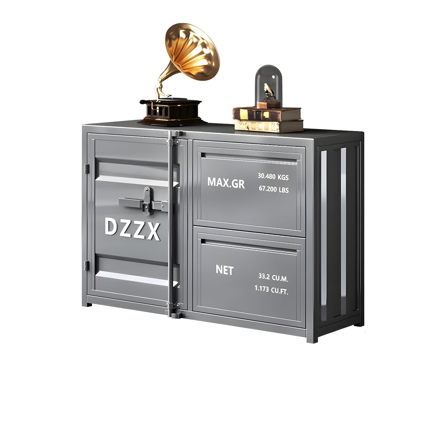 Industrial Metal Sideboard Credenza with Cabinets and Drawers - image 7