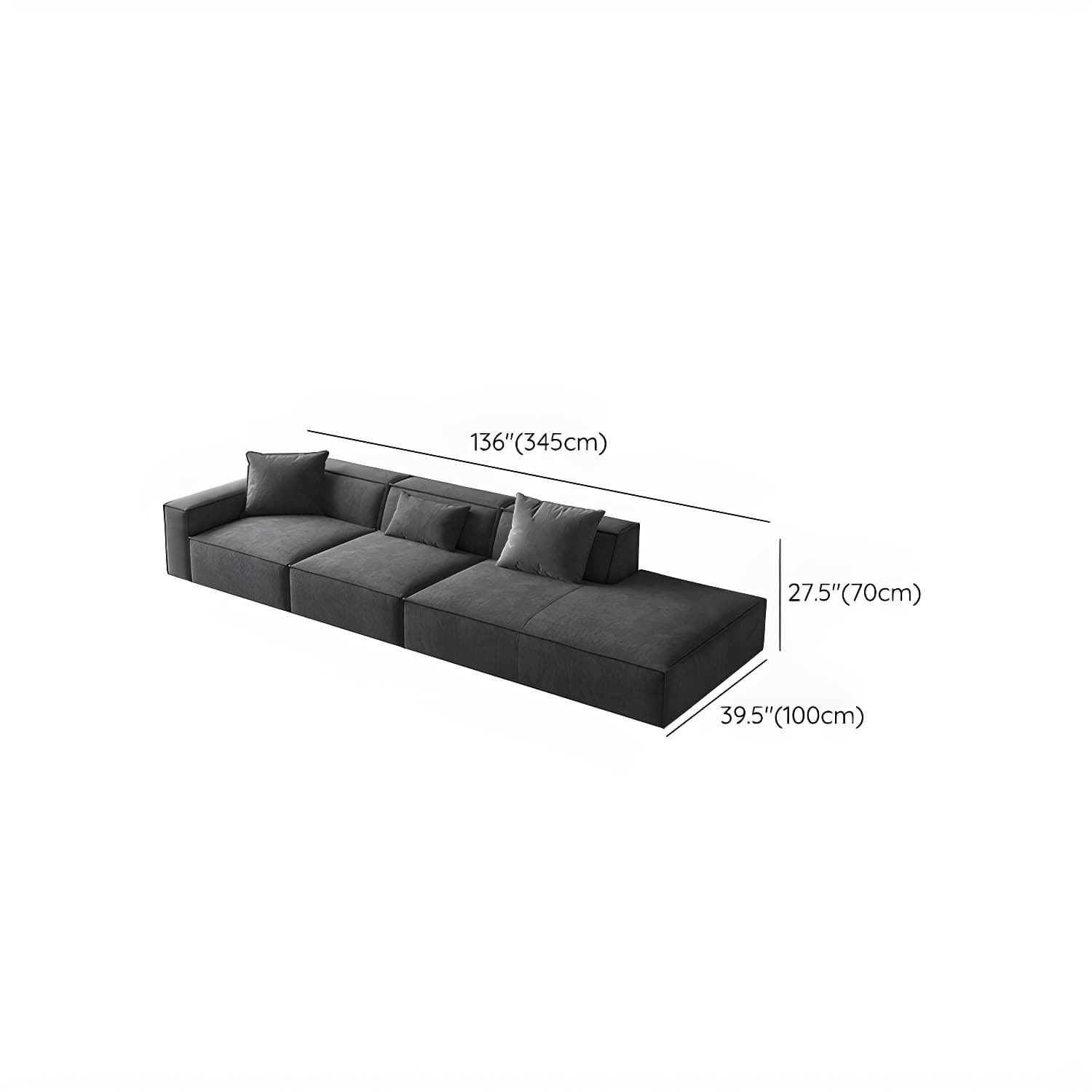Modern Gray Square Arm Sectional Sofa Upholstered in Polyester Blend - image 24