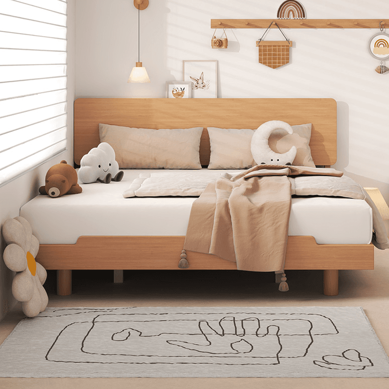 Natural Color Modish Pallet Bed Frame with Pine Wood Slats - image 5