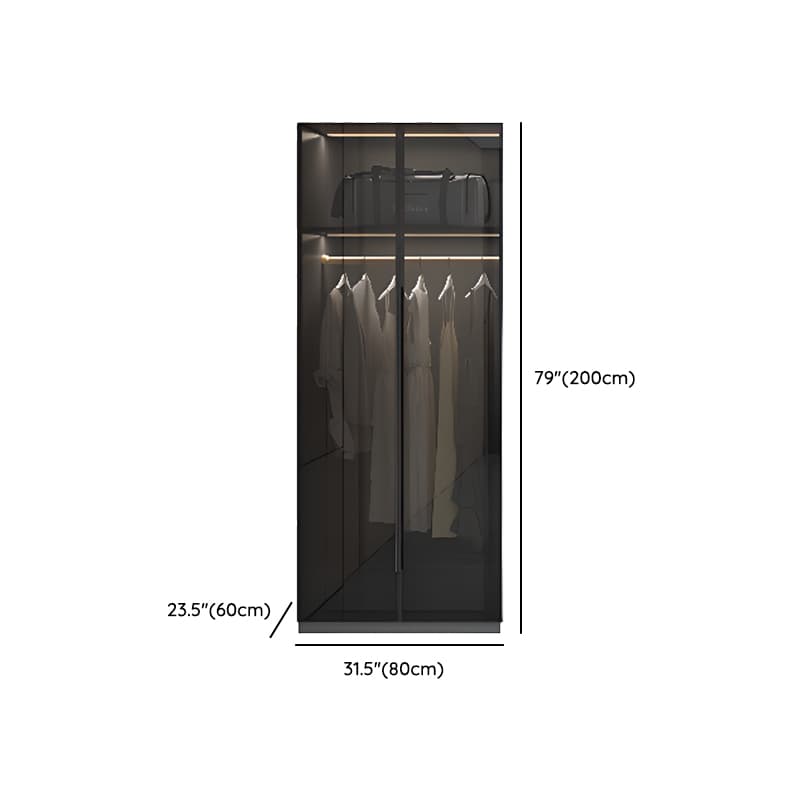 Midnight Black Unattached Lumber Armoire Cabinet with Soft Close Door, Interior Shelves, Clothing Rod and Soft Close Drawer - image 8
