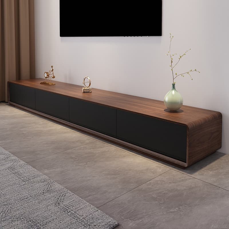 Contemporary Oblong Wood TV Stand Console with Storage Drawers - image 5