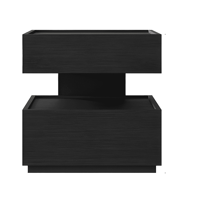 Organic Modern Nightstand With Drawer Organization Featuring 2 Drawers, 1 Shelf, and Real Wood Countertop