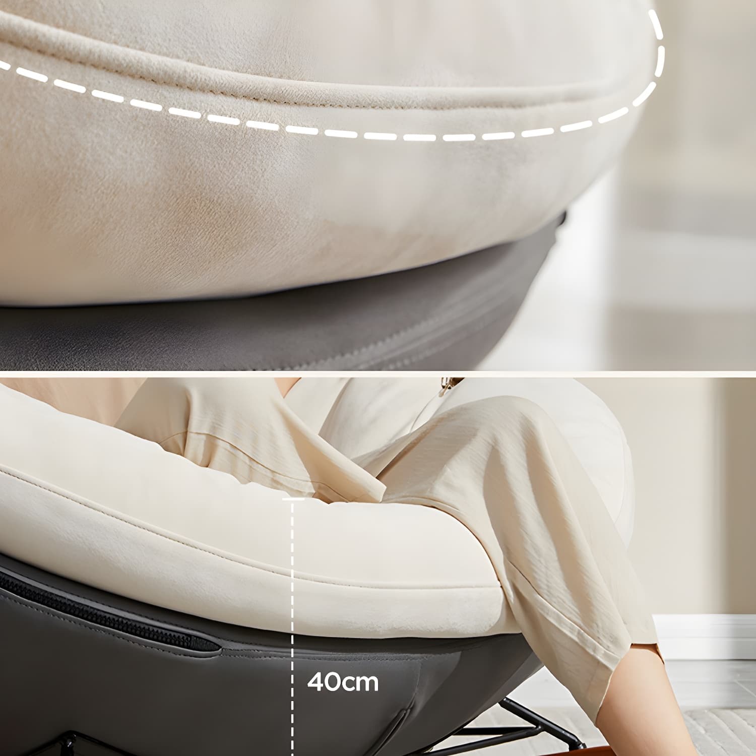 Modern Upholstered Metal Rocking Chair for Chic and Comfortable Seating Experience - image 8