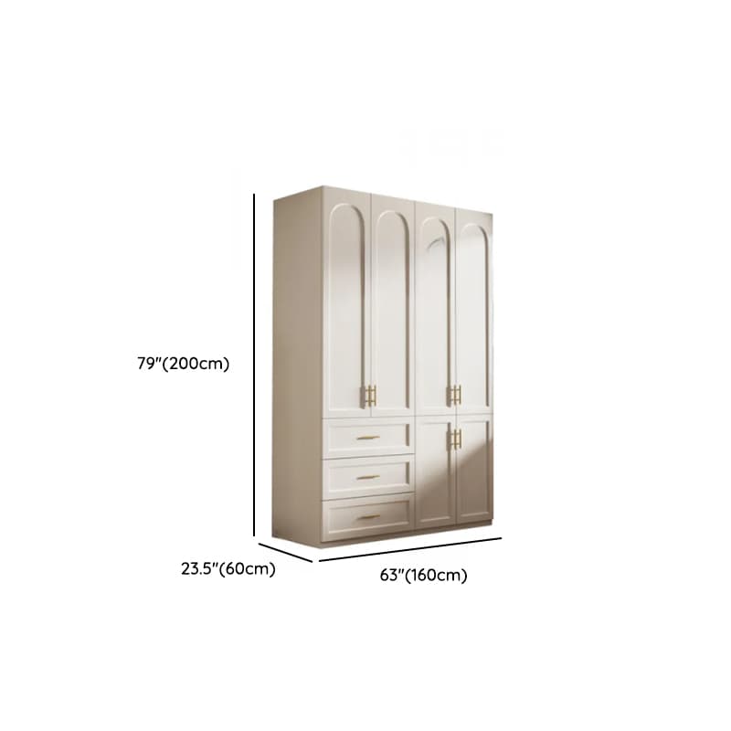 Chalk Modish Laminate Wardrobe Closet with Soft Close Drawer, Soft Close Door, Interior Shelves, and Clothing Rod - image 10