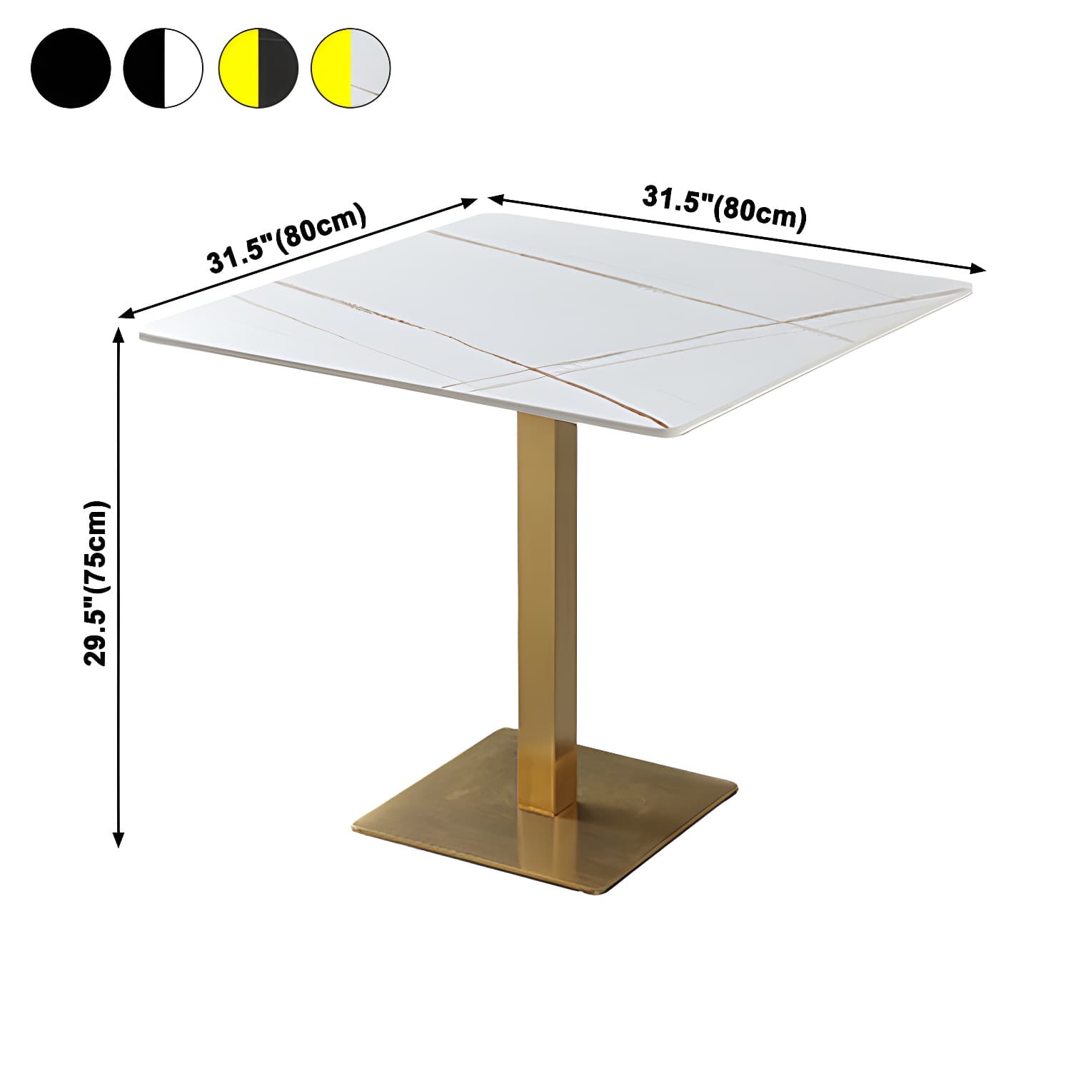 Industrial Square Dinner Table Sintered Stone Table with Metal Base for Home - image 17